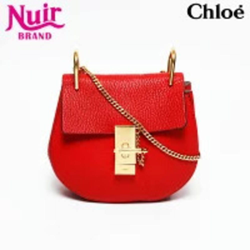 Chloe Drew Leather Shoulder Bag Red